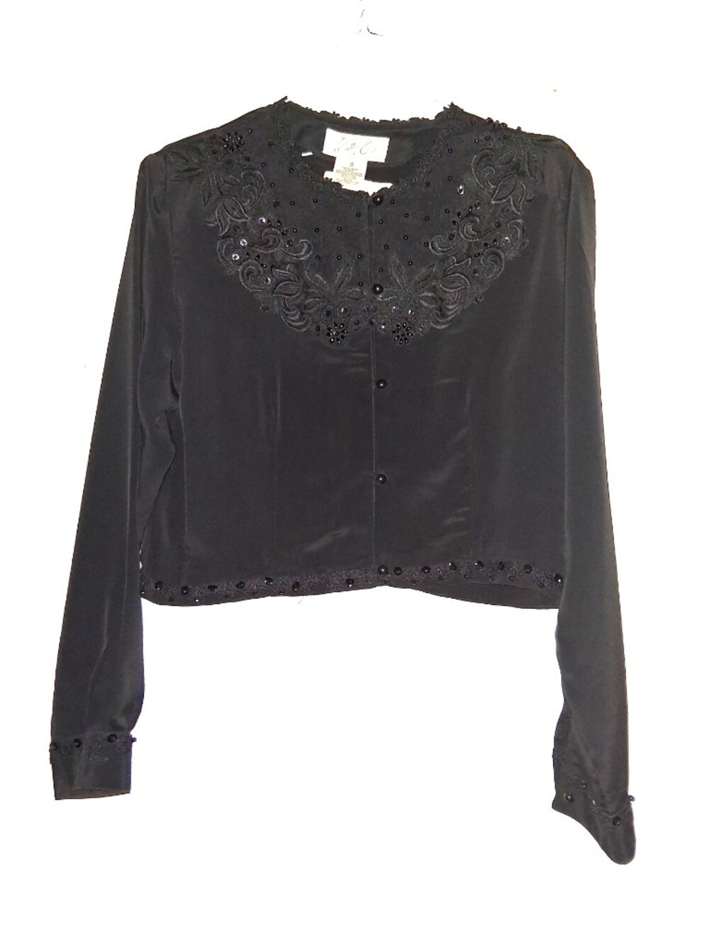 Kathy Che Black Long Sleeve Tank Top Size 8